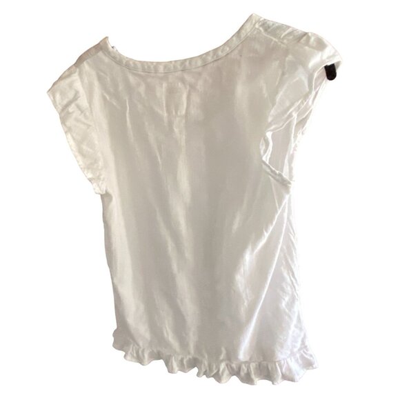 Levi's Youth Light Weight Ruffle Sleeve Blouse-White-Size XL-GUC - Picture 7 of 8